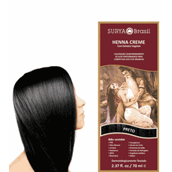 Henna Surya Creme Preto 70ml - Coloração Natural e... - Atacado de cosméticos naturais para revender, todos veganos! Caule 