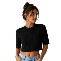 Cropped Oversized Feminino Preto - CROPPED OVER PT - RIBEIRO STORE