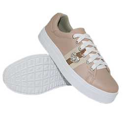 Tênis Casual Coração Rosê DKShoes - Rilu Fashion