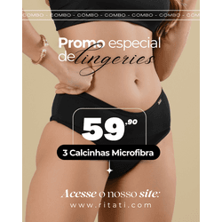  3 Calcinha Larga Microfibra COMBO - 0001090COMBO - RITATI LINGERIE