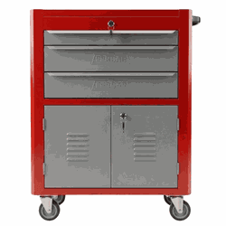 Carrinho Para Ferramentas Fechado Com 3 Gavetas Vermelho (C06) - Fercar