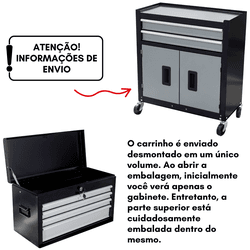 Carrinho Gabinete Fechado 6 Gavetas Com Jogo de Ferramentas 6 Peças - Onsite