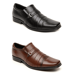 Combo Sândalo 2 Pares Plaza Elastico Preto/Tabaco