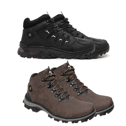 Kit 2 Pares De Bota Adventure Preta e Chocolate Ma...