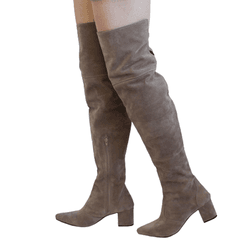 Bota Over The Knee Lirom Cano Longo Camurça Rato ... - CALÇADOS LIROM