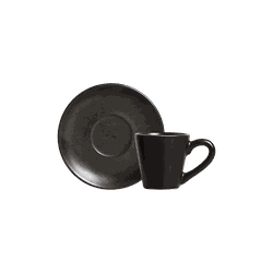 Conjunto 6 Xicaras Cafe C/ 6 Pires Stone Black - Cerâmica Scalla