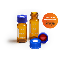 VIAL VIDRO 11,6X32MM 2ML N9 ÂMBAR COM TAMPA PRÉ-CO... - SCQ Soluções Laboratoriais | Tudo para seu laboratório!