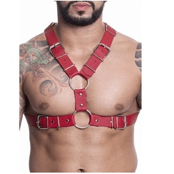 Harness em formato de X Vermelho - SEGREDO SEX SHOP