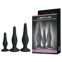  Kit com 3 Plug Anal Preto - SEGREDO SEX SHOP