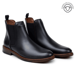 Bota Masculina Chelsea Tulsa Couro Preto - SOPRAFFINO
