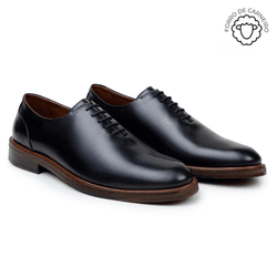 Sapato Masculino Wholecut Tulsa Couro Preto - SOPRAFFINO