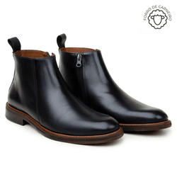 Bota Masculina Ankle Boot Tulsa Couro Preto - SOPRAFFINO