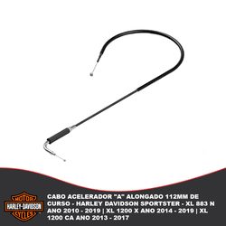 Cabo Acelerador "A" Alongado 112mm De Curso - Harley Davidson Sportster Xl 883 N Ano 2010 - 2019