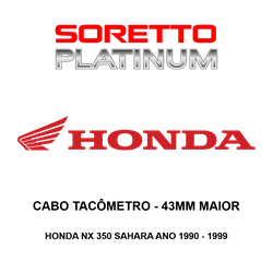 Cabo Tacômetro Alongado 43mm Maior - Honda Nx 350 Sahara Ano 1990 - 1999