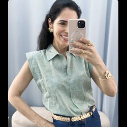 Blusa Ana verde - 00015 - Stefania