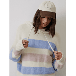 Blusa c/ Capuz e Listras Fio Nuvem Nori Branca - 2... - STILOMOR