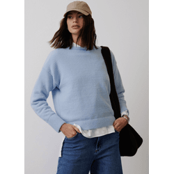 Blusa Fio Nuvem Lisa c/ Gola Removível Nori Azul C... - STILOMOR