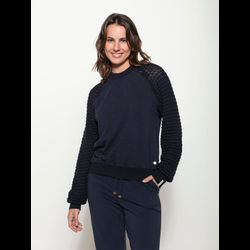 Blusa Moletom c/ Tricot Biamar - Meia Noite - 1195... - STILOMOR