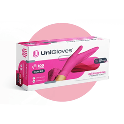 Luva Latéx Pink UniGloves P - Bella Store