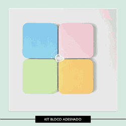 Kit Bloco Adesivado - 7x7 Liso - KBA77 - Studio Office K