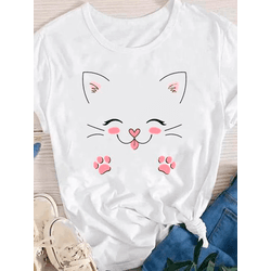 Camiseta Estampada Frente Gatinho Kawai - GATOKAWA - Atacado Leandrinho