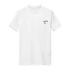 Camiseta Estampada Frente Coração Delicado Peito E... - Atacado Leandrinho