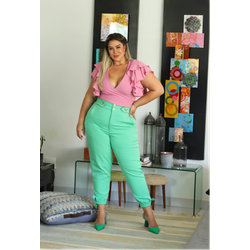 Calça Natalia mint - TA241753 - TAMTAUM PLUS SIZE FASHION