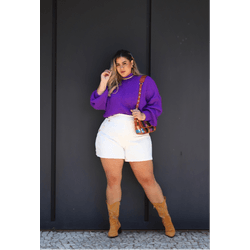 Short Maisa Off white - TA241789 - TAMTAUM PLUS SIZE FASHION