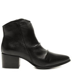 Bota De Bico Fino Em Couro De Cabra Preto - Mezzo Punto