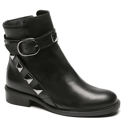 BOTA ROCKSTUD COURO CABRA PRETO/ÔNIX - Mezzo Punto