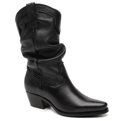 BOTA CANO MÉDIO COURO GENEBRA PRETO - Mezzo Punto