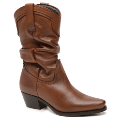 BOTA CANO MÉDIO COURO GENEBRA CARAMELO - Mezzo Punto