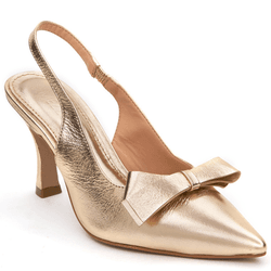 SLINGBACK STREET COURO METALIZADO OURO - Mezzo Punto