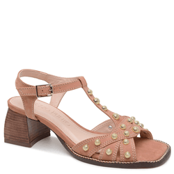 SANDALIA COURO NOBUCK BEGE - Mezzo Punto