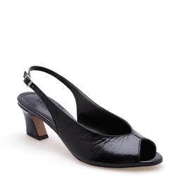 SANDALIA COURO VERNIZ CRINKLE PRETO - Mezzo Punto