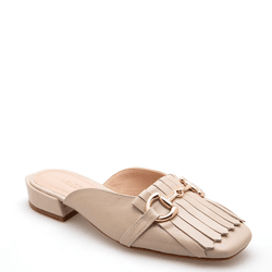 MULE COURO VERNIZ CRINKLE OFF WHITE - Mezzo Punto
