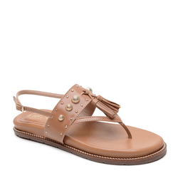 SANDÁLIA PAPETE COURO PREMIUM CARAMELO - Mezzo Punto