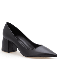 SCARPIN SALTO BLOCO COURO PREMIUM PRETO - Mezzo Punto