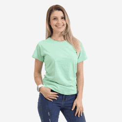 Camiseta Baby Look Feminina Verde Água - TechMalhas