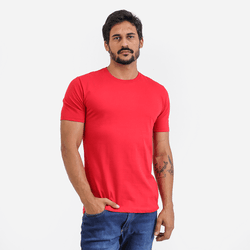 Camiseta Masculina Básica Lisa Vermelha - TechMalhas