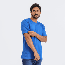 Camiseta Masculina Básica Lisa Azul Royal - TechMalhas