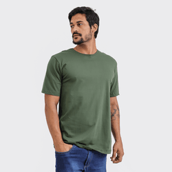 Camiseta Masculina Básica Lisa Verde - TechMalhas