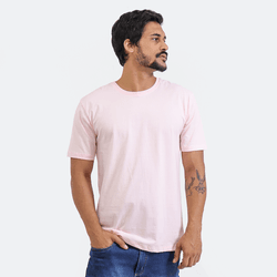 Camiseta Masculina Básica Lisa Rosa - TechMalhas