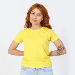 Camiseta Dry Fit Feminina Amarela - TechMalhas