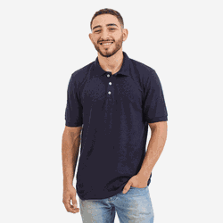 Camisa Polo Masculina Azul Marinho - TechMalhas
