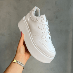 Tênis Plataforma Feminino Casual Moderno Branco - TENEHI Calçados
