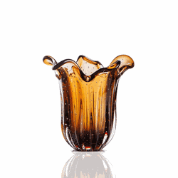 Vaso Murano mini Tulipa Marrom - 3256M/MR - THOULOUSE 