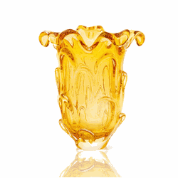 Vaso Murano G com Escamas Âmbar