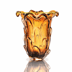 Vaso Murano G com Escamas Marrom