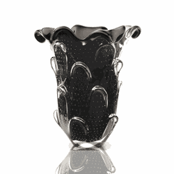 Vaso Murano G com Escamas Preto